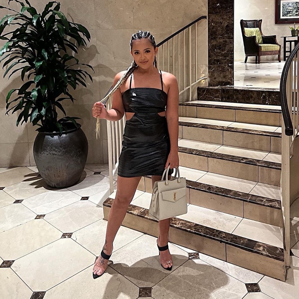 Faux leather dress